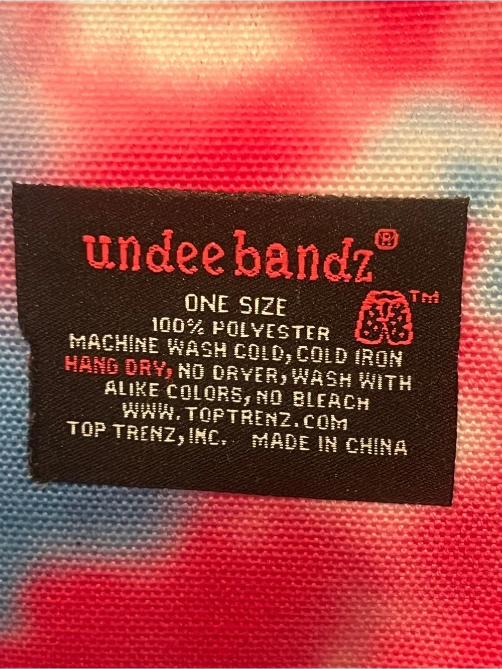 NWT Undee Bandz by Top Trenz Tie Dyed Duffle Bag Grommet Heart Pink Blue Navy